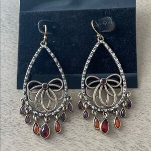 Lucky Brand  Gold and Amber tone Teardrop Earrings